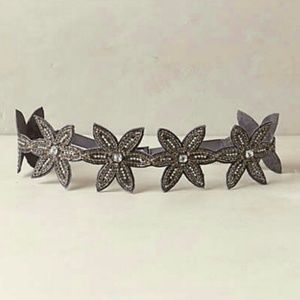 Anthropologie Jeweled Star Flower Belt